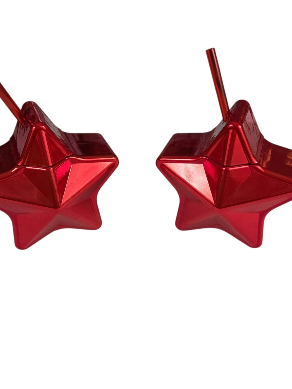 🔥4/$20 Patriotic Star Tumblers NEW -Set Of 2 -With Straw -20 Ounces -Red -Xmas